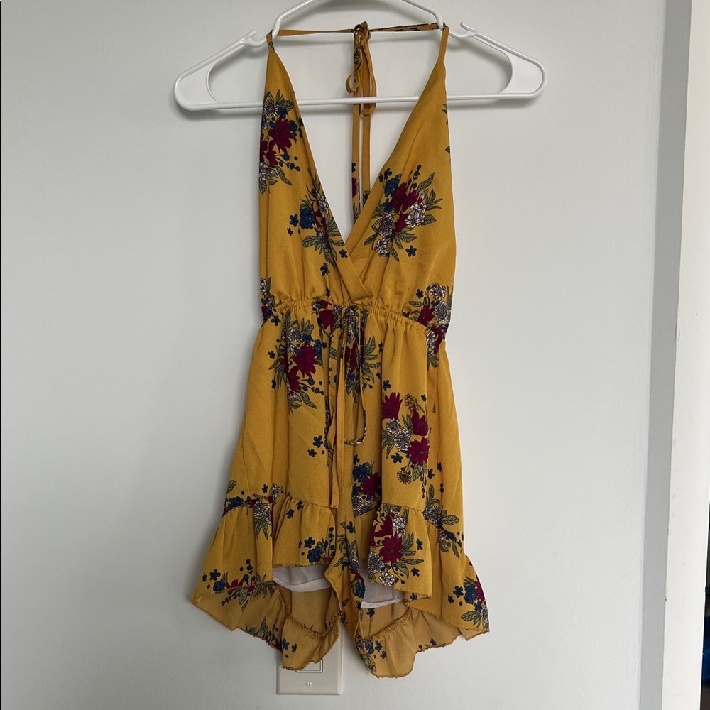 Floral Yellow Jumpsuit